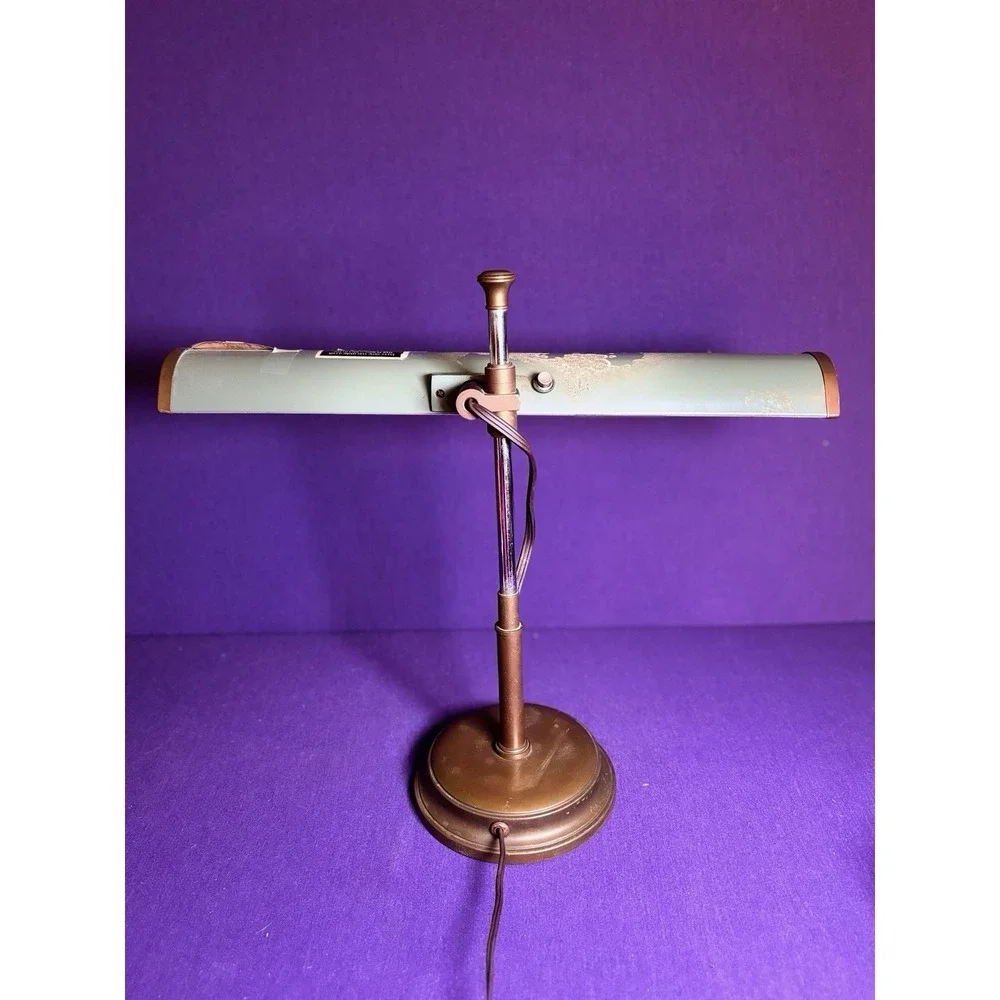 Unique Vintage MCM Banker's Kennedy Style Lamp w/ Provenance/Clippings